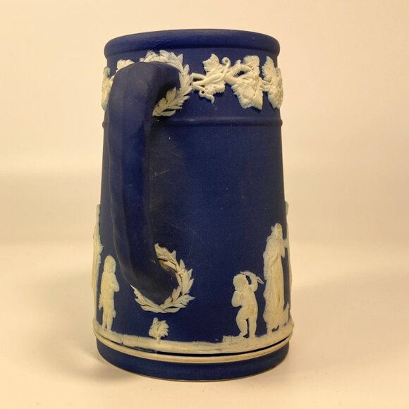 Antique WEDGWOOD Jasperware DEEP BLUE Pitcher 4" Tall 19th Century - Picture 4 of 8